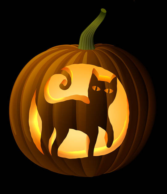 black-cat-pumpkin-carving-stencil-celebrating-halloween