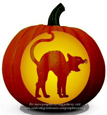 Halloween Cat Stencil - Free Pumpkin Carving Stencil/Pattern ...
