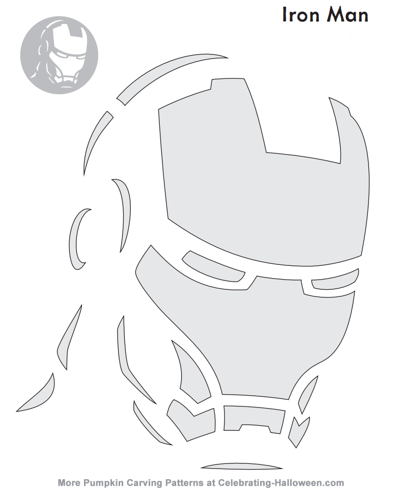 Iron Man Pumpkin Carving Stencil Free Download Celebrating Halloween